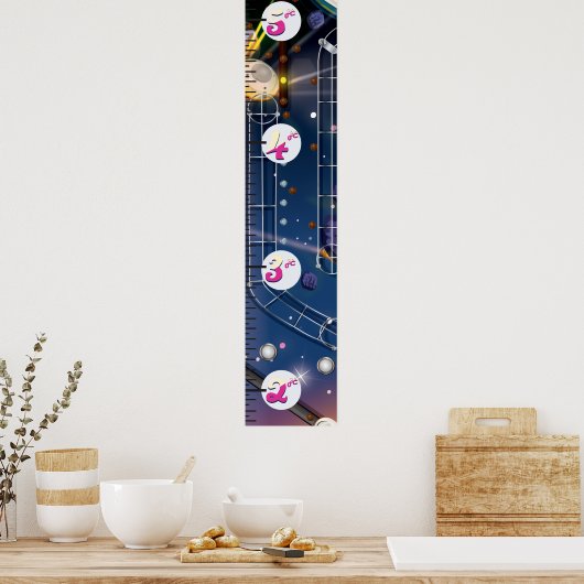 Groeigrafiek van de superruimtePinball-machine. Poster (Keuken)