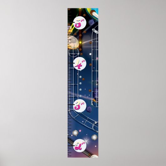 Groeigrafiek van de superruimtePinball-machine. Poster (Voorkant)