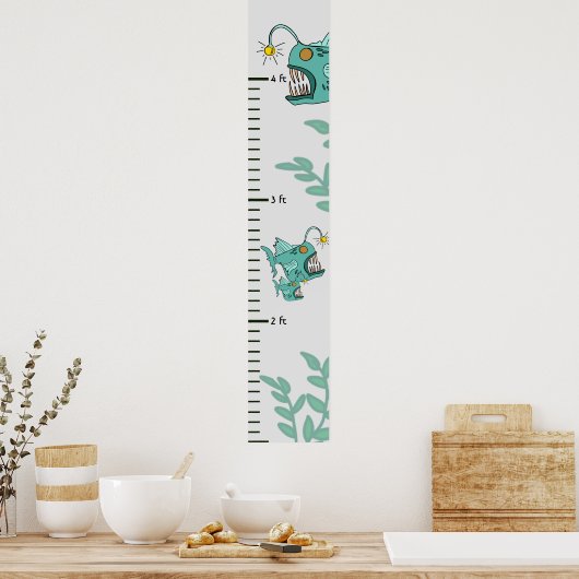 Groeigrafiek zeeduivel Zee Poster (Keuken)