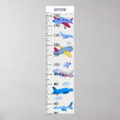 Groeikaart van Schattigee vliegtuigen in centimete Poster (Voorkant)