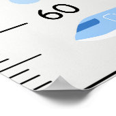 Groeikaart van Schattigee vliegtuigen in centimete Poster (Hoek)