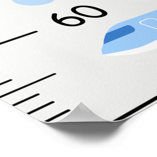Groeikaart van Schattigee vliegtuigen in centimete Poster (Hoek)