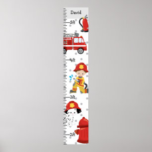 Groeikaart voor Fireman Groeiprogramma brandweerma Poster