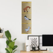 Groeimeter - Eend, Eenhoorn, Giraffe Poppen Poster (Thuiskantoor)