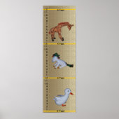 Groeimeter - Eend, Eenhoorn, Giraffe Poppen Poster (Voorkant)