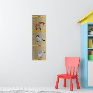 Groeimeter - Eend, Eenhoorn, Giraffe Poppen Poster
