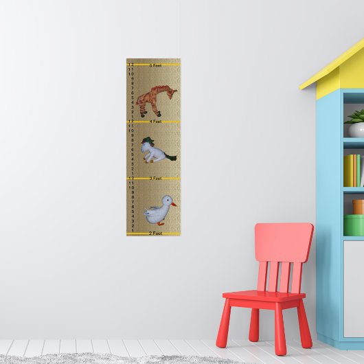 Groeimeter - Eend, Eenhoorn, Giraffe Poppen Poster (Kinderkamer 1)
