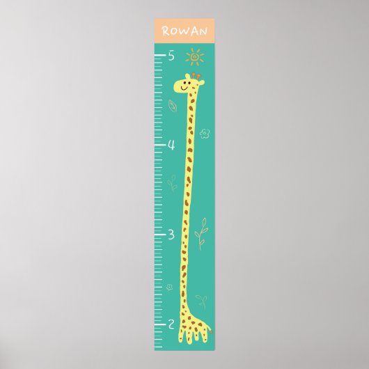 Groeimeter met Lachende Giraf Poster (Voorkant)