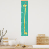 Groeimeter met Lachende Giraf Poster (Keuken)
