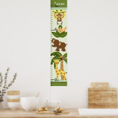 Groeioverzicht van oerwouden dieren blijft op 8 x  poster (Keuken)