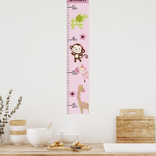 Groeioverzicht voor oerwouden meisjes houdt 8 x 44 poster (Keuken)