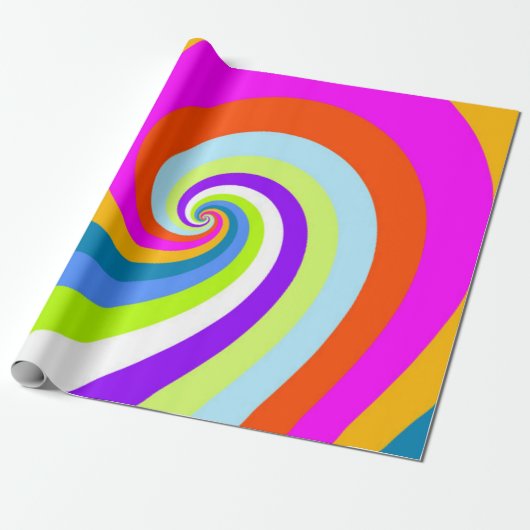 GROEISEN RETRO ONTWERP LOVELY  RAINBOW VIBES CADEAUPAPIER (Uitgerold)