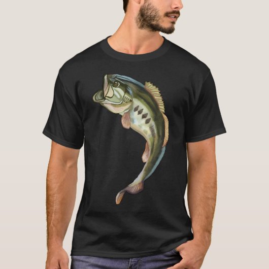 Groemouthbaars springt t-shirt (Voorkant)