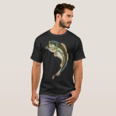 Groemouthbaars springt t-shirt (Voorkant volledig)