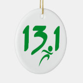 Groen 13.1 halve marathon keramisch ornament (Rechts)