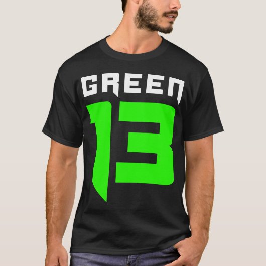 Groen 13 Logo (zwart) T-shirt (Voorkant)