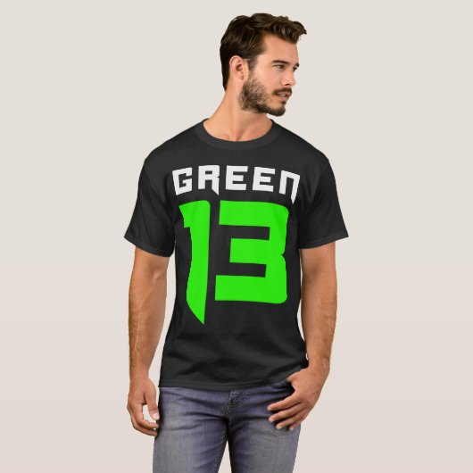 Groen 13 Logo (zwart) T-shirt (Voorkant volledig)