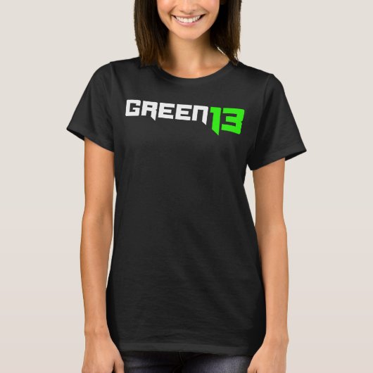 Groen 13 Logo (zwart) T-shirt (Voorkant)