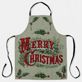 Groen 1876 Vrolijk Kerstfeest Schort