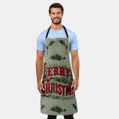 Groen 1876 Vrolijk Kerstfeest Schort (Gedragen)