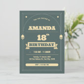  groen 18e verjaardag kaart (Staand voorkant)