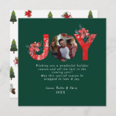 Groen 1 Foto Joy Eenvoudige Custom Kerstmis Feestdagenkaart (Voorkant / Achterkant)