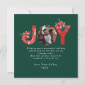 Groen 1 Foto Joy Eenvoudige Custom Kerstmis Feestdagenkaart (Voorkant)