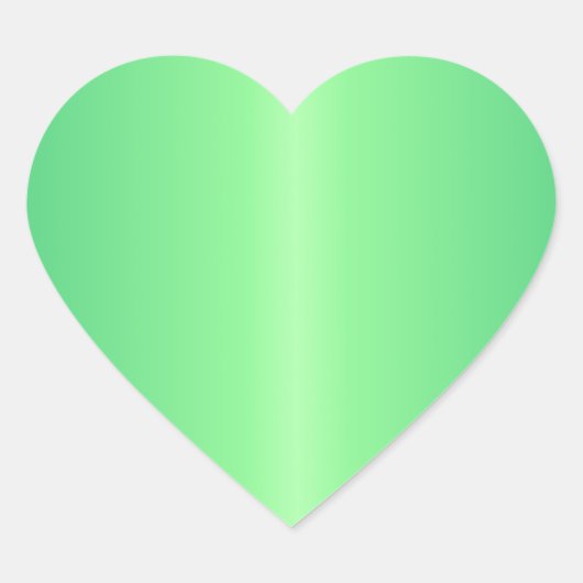 Groen 1 - Mint Green en Shamrock Green Gradient Hart Sticker (Voorkant)