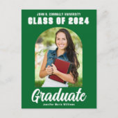 Groen 2024 Afstuderen Fotoboog Modern Afstuderen Briefkaart (Voorkant)