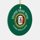 Groen 2024 TOTAAL ZONSVERDUISTERING Mexico Keramisch Ornament (Rechts)