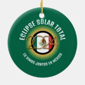 Groen 2024 TOTAAL ZONSVERDUISTERING Mexico Keramisch Ornament (Achterkant)