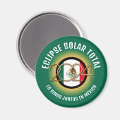 Groen 2024 TOTAAL ZONSVERDUISTERING Mexico Magneet (Voorkant / Achterkant)