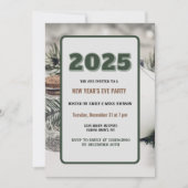 Groen 2025 oudejaarsavond aangepast jaar kaart (Voorkant)