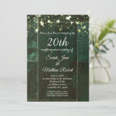 Groen 20e Jubileum Uitnodigingsontwerp Kaart (Staand voorkant)