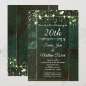 Groen 20e Jubileum Uitnodigingsontwerp Kaart (Voorkant / Achterkant)