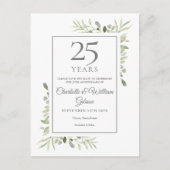 Groen 25e bruiloft Jubileum Save the Date Aankondigingskaart (Voorkant)