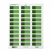 Groen 2 getinte Afstuderen retour adreslabels Etiket (Full Sheet)