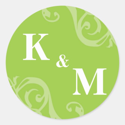 Groen 2 initiaal letter monogram gunstag zegel (Voorkant)