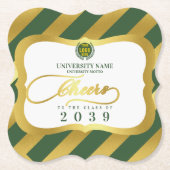 Groen 2 School College University Afstuderen Dag Kartonnen Onderzetters (Voorkant)