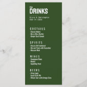 Groen 2 zijdig MENU + DRINKEN Minimalistisch Vet (Achterkant)