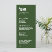 Groen 2 zijdig MENU + DRINKEN Minimalistisch Vet (Staand voorkant)