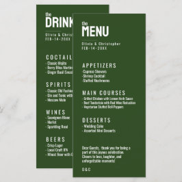 Groen 2 zijdig MENU + DRINKEN Minimalistisch Vet