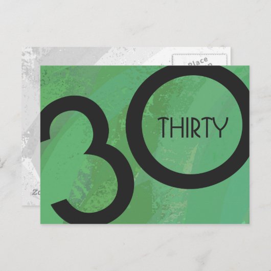 Groen 30 decennium briefkaart (Voorkant / Achterkant)