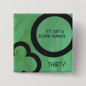 Groen 30 decennium vierkante button 5,1 cm (Voorkant)