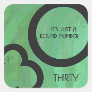 Groen 30 decennium vierkante sticker