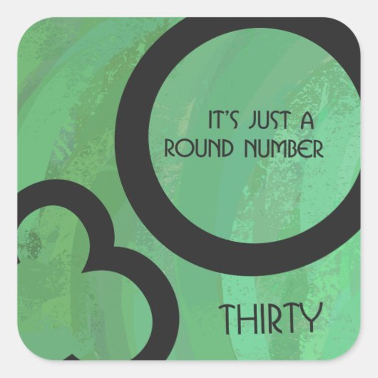 Groen 30 decennium vierkante sticker (Voorkant)