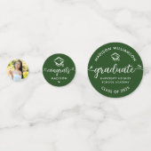 Groen 3 Foto Afstuderen Modern Script Hearts Pet Confetti (Voorkanten)