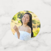 Groen 3 Foto Afstuderen Modern Script Hearts Pet Confetti (Kleine voorkant)