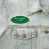 Groen 3 inch Ovaal Naam Tag Veiligheidspeld Profes (In situ)