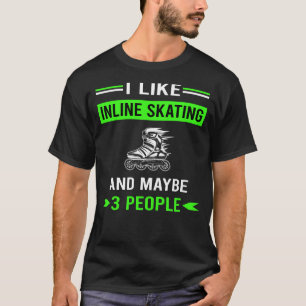 Groen 3 Personen Inline Schaatsen Schaats Schaatse T-shirt